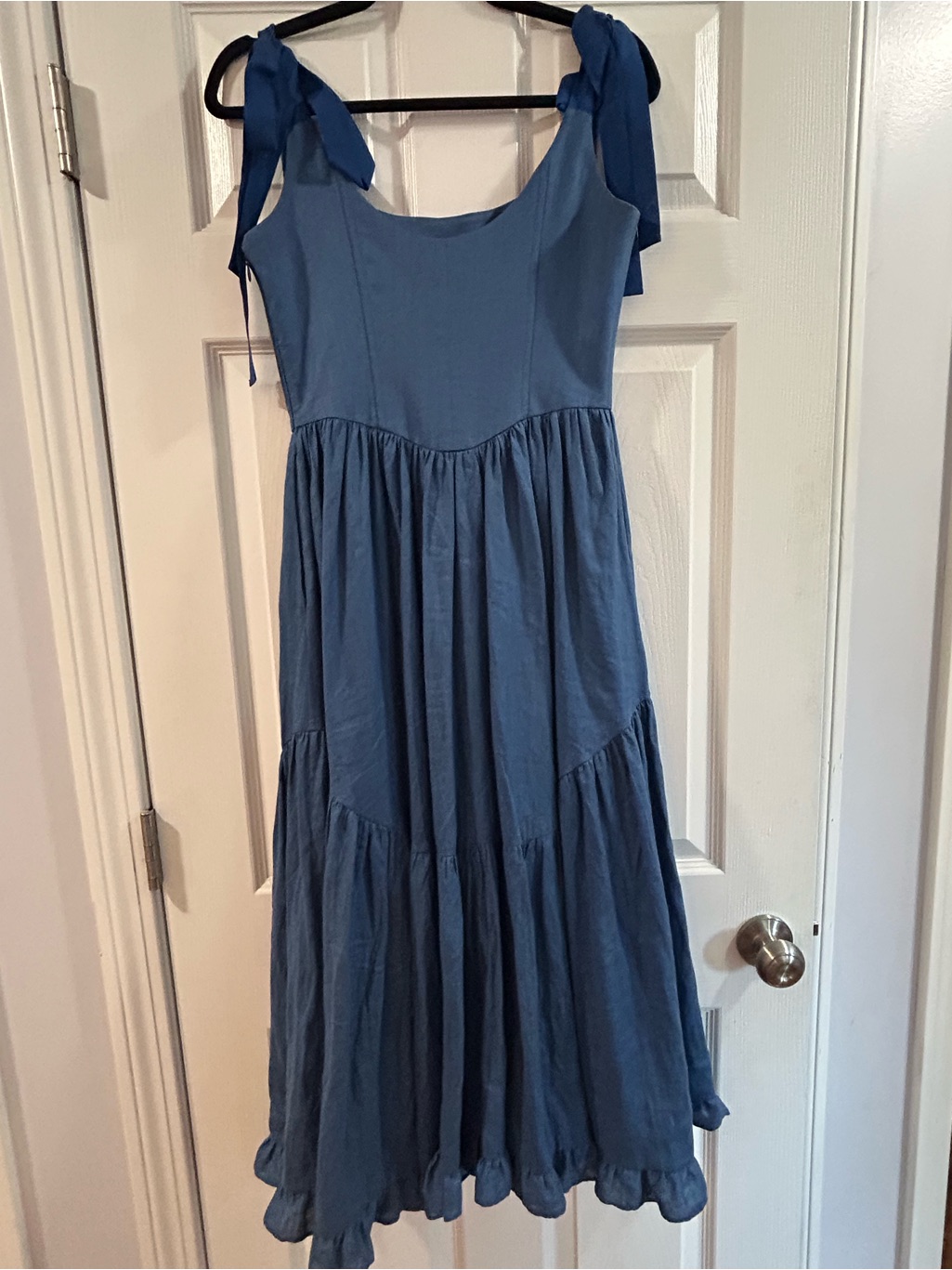 Of Her Own Kind Mirabelle Dress In Indigo Linen — image 7 of 7